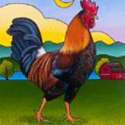 Rufus The Rooster Art Print