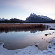 Rundle Mountain Reflections Art Print