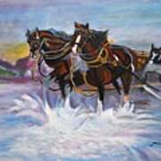 Running Horses- Beach Gallop Art Print