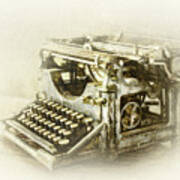 Rustic Vintage Typewriter Art Print