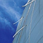 Sail And Blue Clouds Portrait Art Print