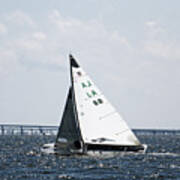 Sailboat And Bridge Art Print