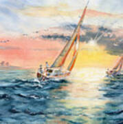 Sailing To The Sunset Art Print