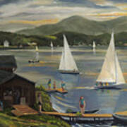Sailing At Lake Morey Vermont Art Print