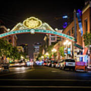 San Diego Gaslamp Quarter At Night Art Print