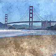 San Francisco Golden Gate Bridge In California Art Print