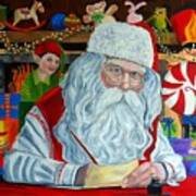 Santa's Making A List-christmas Holiday Painting Art Print