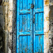 Santorini Blue Door Art Print