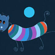 Sausage Dog In Blue Moon Art Print