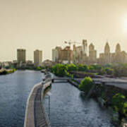 Schuylkill River Walk At Sunrise Art Print