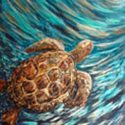 Sea Turtle Wave Guam Art Print