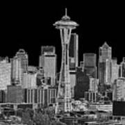 Seattle Black And White Art Print