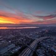 Seattle Sunrise From The Columbia Center Art Print