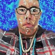 Self Portrait With Turquoise Mohawk Art Print