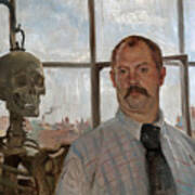 Selfportrait With Skeleton Art Print