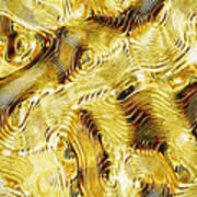 Shades Of Gold Ripples Abstract Art Print