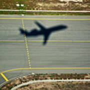 Shadow Of An Airplane Taking Off Art Print