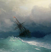 Ship On Stormy Seas Art Print