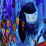 Siamese Cat In Blue Art Print