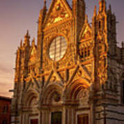 Siena Italy Cathedral Sunset Art Print