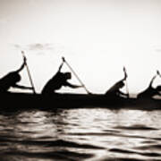 Silhouetted Paddlers Art Print