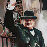 Sir Winston Churchill Victory Art Print
