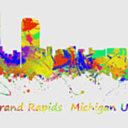 Skyline Of Grand Rapids  Michigan Usa Art Print