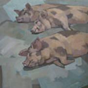 Sleeping Pigs Art Print