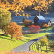 Sleepy Hollow Farm Vermont Autumn Morning Art Print