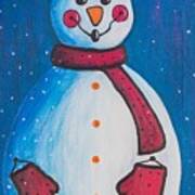 Smiley Snowman Art Print