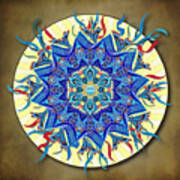 Smiling Blue Moon Mandala Art Print
