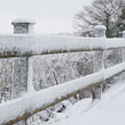 Snow Covered Fence Art Print