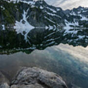 Snow Lake Chair Peak Dusk Reflection Art Print