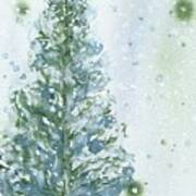 Snowy Fir Tree Art Print