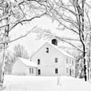 Snowy New England Homestead Art Print