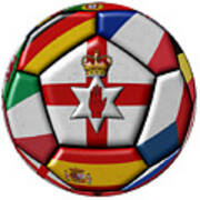 Soccer Ball With Flag Of Northern Ireland In The Center Art Print