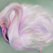 Soft Pink Flamingo Art Print