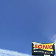 Sonic Americas Drive In Dark Blue Sky Art Print