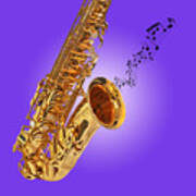 Sounds Of The Sax In Purple Art Print