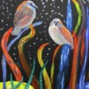 Sparrows Inspired By Chihuly Art Print