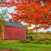 Splendid Red Barn In The Fall Art Print