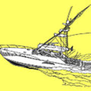 Sportfish Yacht Custom Tee Shirt Art Print
