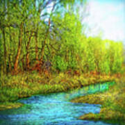 Springtime River Drifting Art Print