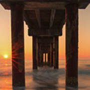 St Augustine Beach Pier Sunrise Art Print