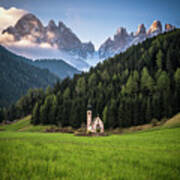 St. Johann Church In Val Di Funes Art Print