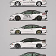 Stack Of Pearl White Subaru Alcyone Svx Art Print