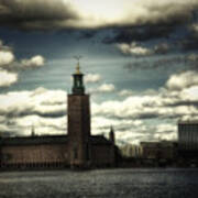 Stadshuset Oscured By Clouds Art Print