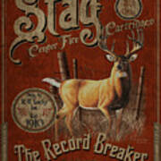 Stag Record Breaker Sign Art Print