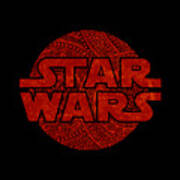 Star Wars Art - Logo - Red Art Print