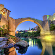 Stari Most, Old Bridge, Mostar, Bosnia And Herzegovina Art Print